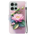 For Motorola Moto G75 5G Crystal Texture Colored Drawing Leather Phone Case(Lotus) - 3