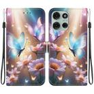 For Motorola Moto G75 5G Crystal Texture Colored Drawing Leather Phone Case(Butterfly Love Flower) - 1