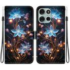 For Motorola Moto G75 5G Crystal Texture Colored Drawing Leather Phone Case(Little Lantern Flower) - 1