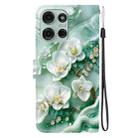 For Motorola Moto G75 5G Crystal Texture Colored Drawing Leather Phone Case(Jade Flowers) - 3