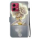 For Motorola Moto G84 Crystal Texture Colored Drawing Leather Phone Case(Sika Deer) - 3