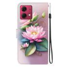 For Motorola Moto G84 Crystal Texture Colored Drawing Leather Phone Case(Lotus) - 3