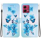 For Motorola Moto G84 Crystal Texture Colored Drawing Leather Phone Case(Blue Butterflies) - 1
