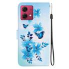 For Motorola Moto G84 Crystal Texture Colored Drawing Leather Phone Case(Blue Butterflies) - 3