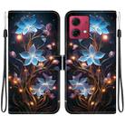 For Motorola Moto G84 Crystal Texture Colored Drawing Leather Phone Case(Little Lantern Flower) - 1