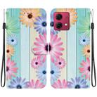 For Motorola Moto G84 Crystal Texture Colored Drawing Leather Phone Case(Sunflowers) - 1