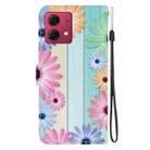 For Motorola Moto G84 Crystal Texture Colored Drawing Leather Phone Case(Sunflowers) - 3