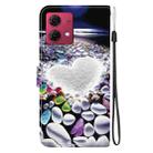 For Motorola Moto G84 Crystal Texture Colored Drawing Leather Phone Case(Heart Shaped) - 3