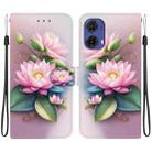 For Motorola Moto G85 Crystal Texture Colored Drawing Leather Phone Case(Lotus) - 1