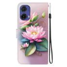 For Motorola Moto G85 Crystal Texture Colored Drawing Leather Phone Case(Lotus) - 3