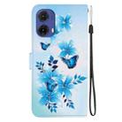 For Motorola Moto G85 Crystal Texture Colored Drawing Leather Phone Case(Blue Butterflies) - 3