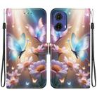 For Motorola Moto G85 Crystal Texture Colored Drawing Leather Phone Case(Butterfly Love Flower) - 1