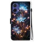 For Motorola Moto G85 Crystal Texture Colored Drawing Leather Phone Case(Little Lantern Flower) - 3