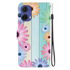 For Motorola Moto G85 Crystal Texture Colored Drawing Leather Phone Case(Sunflowers) - 3