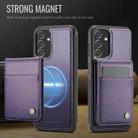 For Samsung Galaxy A13 5G JEEHOOD J06 British Style RFID MagSafe Card Bag PU Phone Case(Purple) - 2