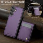 For Samsung Galaxy A15 JEEHOOD J06 British Style RFID MagSafe Card Bag PU Phone Case(Purple) - 2