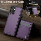 For Samsung Galaxy A34 5G JEEHOOD J06 British Style RFID MagSafe Card Bag PU Phone Case(Purple) - 2