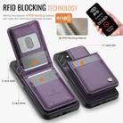 For Samsung Galaxy A34 5G JEEHOOD J06 British Style RFID MagSafe Card Bag PU Phone Case(Purple) - 3