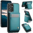 For Samsung Galaxy A34 5G JEEHOOD J06 British Style RFID MagSafe Card Bag PU Phone Case(Green) - 1