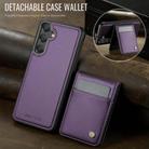 For Samsung Galaxy A35 JEEHOOD J06 British Style RFID MagSafe Card Bag PU Phone Case(Purple) - 2
