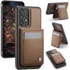 For Samsung Galaxy A53 5G JEEHOOD J06 British Style RFID MagSafe Card Bag PU Phone Case(Brown) - 1