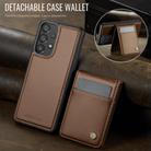 For Samsung Galaxy A53 5G JEEHOOD J06 British Style RFID MagSafe Card Bag PU Phone Case(Brown) - 2
