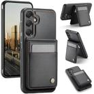 For Samsung Galaxy A55 5G JEEHOOD J06 British Style RFID MagSafe Card Bag PU Phone Case(Black) - 1