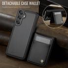 For Samsung Galaxy A55 5G JEEHOOD J06 British Style RFID MagSafe Card Bag PU Phone Case(Black) - 2
