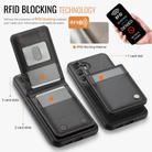 For Samsung Galaxy A55 5G JEEHOOD J06 British Style RFID MagSafe Card Bag PU Phone Case(Black) - 3
