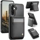 For Samsung Galaxy A56 5G JEEHOOD J06 British Style RFID MagSafe Card Bag PU Phone Case(Black) - 1