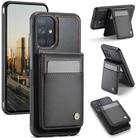 For Samsung Galaxy A51 4G JEEHOOD J06 British Style RFID MagSafe Card Bag PU Phone Case(Black) - 1