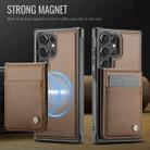 For Samsung Galaxy S23 Ultra 5G JEEHOOD J06 British Style RFID MagSafe Card Bag PU Phone Case(Brown) - 2