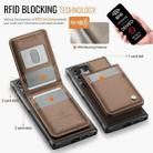 For Samsung Galaxy S23 Ultra 5G JEEHOOD J06 British Style RFID MagSafe Card Bag PU Phone Case(Brown) - 3
