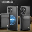 For Samsung Galaxy S23 Ultra 5G JEEHOOD J06 British Style RFID MagSafe Card Bag PU Phone Case(Black) - 2