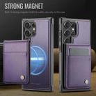 For Samsung Galaxy S24 Ultra 5G JEEHOOD J06 British Style RFID MagSafe Card Bag PU Phone Case(Purple) - 2