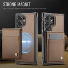 For Samsung Galaxy S24 Ultra 5G JEEHOOD J06 British Style RFID MagSafe Card Bag PU Phone Case(Brown) - 2