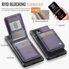 For Samsung Galaxy S25 Ultra 5G JEEHOOD J06 British Style RFID MagSafe Card Bag PU Phone Case(Purple) - 3
