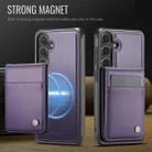For Samsung Galaxy S25 5G JEEHOOD J06 British Style RFID MagSafe Card Bag PU Phone Case(Purple) - 2
