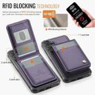 For Samsung Galaxy S25 5G JEEHOOD J06 British Style RFID MagSafe Card Bag PU Phone Case(Purple) - 3