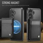 For Samsung Galaxy S25 5G JEEHOOD J06 British Style RFID MagSafe Card Bag PU Phone Case(Black) - 2