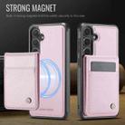 For Samsung Galaxy S25 5G JEEHOOD J06 British Style RFID MagSafe Card Bag PU Phone Case(Pink) - 2