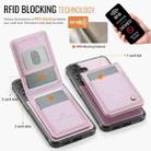 For Samsung Galaxy S25 5G JEEHOOD J06 British Style RFID MagSafe Card Bag PU Phone Case(Pink) - 3