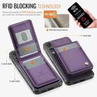 For Samsung Galaxy S25 Edge 5G JEEHOOD J06 British Style RFID MagSafe Card Bag PU Phone Case(Purple) - 3