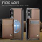 For Samsung Galaxy S25 Edge 5G JEEHOOD J06 British Style RFID MagSafe Card Bag PU Phone Case(Brown) - 2