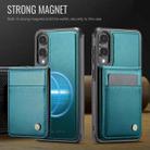 For Samsung Galaxy S25 Edge 5G JEEHOOD J06 British Style RFID MagSafe Card Bag PU Phone Case(Green) - 2