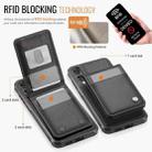 For Samsung Galaxy S25 Edge 5G JEEHOOD J06 British Style RFID MagSafe Card Bag PU Phone Case(Black) - 3