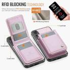 For Samsung Galaxy S25 Edge 5G JEEHOOD J06 British Style RFID MagSafe Card Bag PU Phone Case(Pink) - 3
