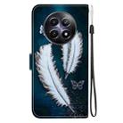 For Realme 12 5G Crystal Texture Colored Drawing Leather Phone Case(White Butterfly Feathers) - 3