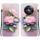 For Realme 12 5G Crystal Texture Colored Drawing Leather Phone Case(Lotus) - 1