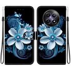 For Realme 12 5G Crystal Texture Colored Drawing Leather Phone Case(Black Orchid) - 1